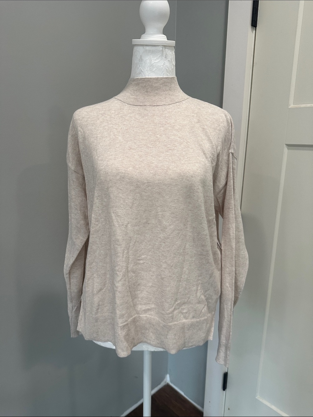 Old Navy Light Beige Mock Neck Sweater